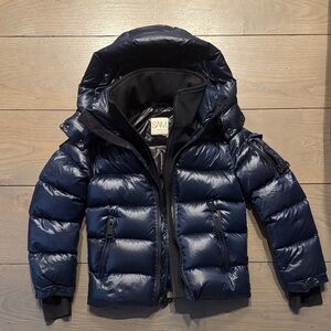 SAM. Kids Navy Quilted Puffer Jacket with Hood